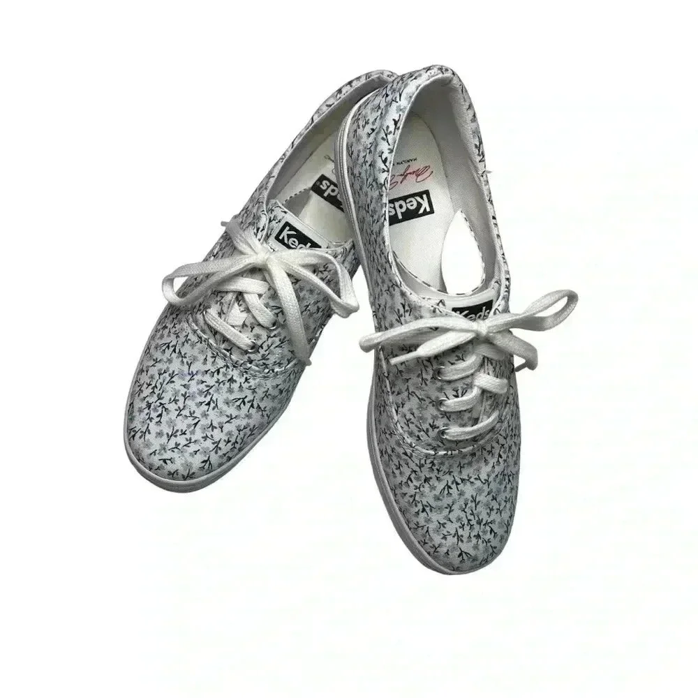 Keds Marilyn Monroe Crew Womens Sneakers•Size 7• Blue and White Floral•
